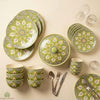 Aranya Heritage Botanical 37-Piece Stoneware Dinner Set