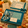 Handblock Canvas Placemat & Napkin Set of 6 — Aqua Mosaic | AZO Free | Jaipur Artisan