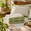 Handblock Printed Cotton Double Bedsheet set- Olive Grove