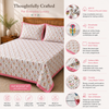 400 TC Percale Cotton Flat Bedsheet — Blush Paisley | Handblock Print | Jaipur Artisan | AZO Free (Copy)