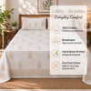 Handblock Printed Cotton Double Bedsheet set- Ivory Paisley