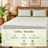 Handblock Printed Cotton Double Bedsheet set- Olive Grove