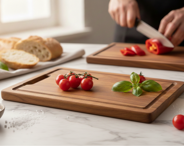 The Artisan Single-Plank Premium Imported Teak Wood Chopping & Cutting Board (Anti Bacterial & Knives Friendly)