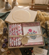 Handblock Canvas Placemat & Napkin Set of 6 — Blush Paisley Bloom | AZO Free | Jaipur Artisan