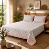 400 TC Percale Cotton Flat Bedsheet — Blush Paisley | Handblock Print | Jaipur Artisan | AZO Free (Copy)
