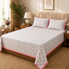 400 TC Percale Cotton Flat Bedsheet — Blush Paisley | Handblock Print | Jaipur Artisan | AZO Free (Copy)