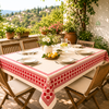 Handblock Slub Cotton Tablecloth- Tuscan Heritage | AZO Free Cotton | Jaipur Artisan