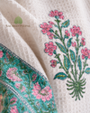 Aqua Blossom Cotton Waffle Bath Towel | 30 x 60 Inch
