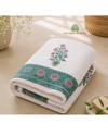 Aqua Blossom Cotton Waffle Bath Towel | 30 x 60 Inch