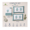 400 TC Percale Cotton Flat Bedsheet — Celeste Bloom | Handblock Print | Jaipur Artisan | AZO Free