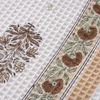 Hand Block Printed Cotton Waffle Hand Towels Set of 2- Sandstone Bloom | Soft & absorbent