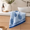 Hand Block Printed Cotton Waffle Hand Towels Set of 2- Neel Pushp | Soft & absorbent
