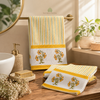 Hand Block Printed Cotton Waffle Hand Towels Set of 2-Marigold Bloom | Soft & absorbent