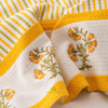 Hand Block Printed Cotton Waffle Hand Towels Set of 2-Marigold Bloom | Soft & absorbent