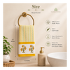 Hand Block Printed Cotton Waffle Hand Towels Set of 2-Marigold Bloom | Soft & absorbent