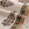 Hand Block Printed Cotton Waffle Hand Towels Set of 2- Sandstone Bloom | Soft & absorbent