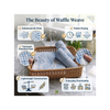 Aqua Marble Bamboo Waffle Towel Set – Suminagashi Inspired | 3 Piece