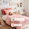 Single Bed Cotton Dohar – Blush Coral Suminagashi Inspired