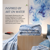 Single Bed Cotton Dohar – Powder Blue Suminagashi Inspired