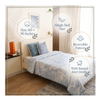 Single Bed Cotton Dohar – Powder Blue Suminagashi Inspired