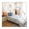 Single Bed Cotton Dohar – Powder Blue Suminagashi Inspired