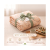 Single Bed Cotton Dohar – Warm Apricot Suminagashi Inspired
