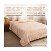 Single Bed Cotton Dohar – Warm Apricot Suminagashi Inspired