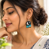 Moonlit Tides Hand-Painted Terracotta Earrings