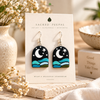 Moonlit Tides Hand-Painted Terracotta Earrings