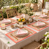 Handblock Canvas Placemat & Napkin Set of 6 — Coral Blossom | AZO Free | Jaipur Artisan