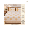 Handblock Printed Cotton Double Bedsheet set- Mustard Tree
