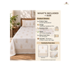 Handblock Printed Cotton Double Bedsheet set- Ivory Paisley