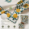 Sunehri Bloom Artisan Dining Table Linen Set – 6 Placemats & 6 Napkins