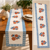 Azure Bloom Artisan Canvas Table Runner – 13×72 Inches