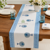 Azure Palm Artisan Canvas Table Runner – 13×72 Inches