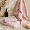Luxe Bamboo Waffle Spa Towel Set – Bath & Hand Towels ( Blush Pink)