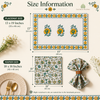 Handblock Canvas Placemat & Napkin Set of 6 — Sunehri Bloom | AZO Free | Jaipur Artisan