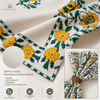 Handblock Canvas Placemat & Napkin Set of 6 — Sunehri Bloom | AZO Free | Jaipur Artisan