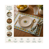 Handblock Canvas Placemat & Napkin Set of 6 — Sunehri Bloom | AZO Free | Jaipur Artisan