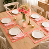 Handblock Canvas Placemat & Napkin Set of 6 — Coral Blossom | AZO Free | Jaipur Artisan