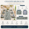 Celeste Kilim Luxe Dining Table Linen Set – 13x72 Runner, 6 Placemats & 6 Cotton Napkins