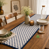 Indigo Mosaic Artisan Table Runner – Premium Canvas Cotton | 13 x 72 Inches