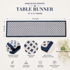 Indigo Mosaic Artisan Table Runner – Premium Canvas Cotton | 13 x 72 Inches
