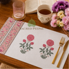 Blush Paisley Artisan Dining Table Linen Set – 6 Placemats & 6 Napkins