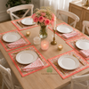 Coral Blossom Artisan Dining Table Linen Set
