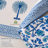 Azure Blue Palm Artisan Dining Linen Set