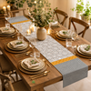 Handblock Canvas Table Runner — Mandala Stripe | AZO Free Cotton | Jaipur Artisan