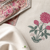 Handblock Canvas Placemat & Napkin Set of 6 — Blush Paisley Bloom | AZO Free | Jaipur Artisan