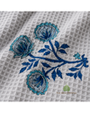 Misty Azure Floral Waffle Bath Towel | 30 x 60 Inch