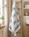 Blue Paisley Cotton Waffle Bath Towel | 30 x 60 Inch